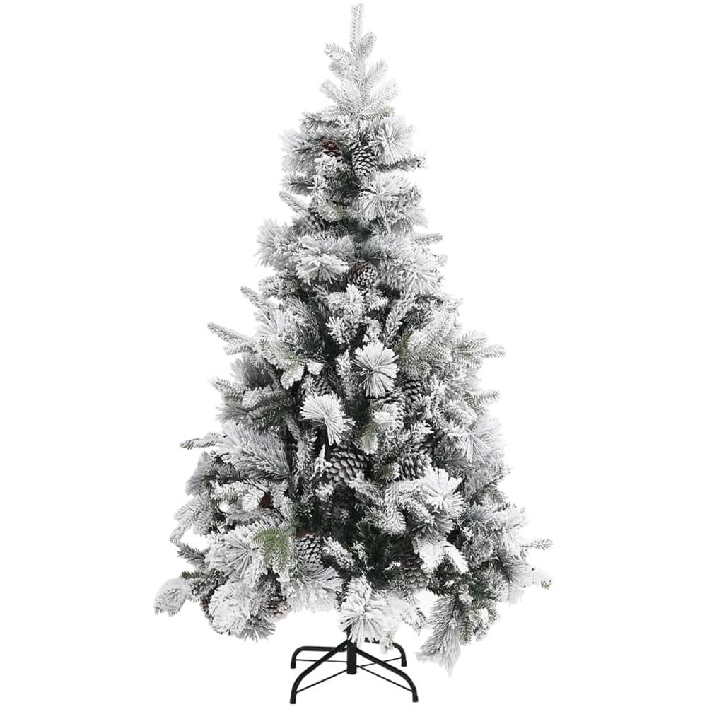 Albero Di Natale Con Neve Floccata E Pigne 195 Cm Pvc E Pe - Foto 2
