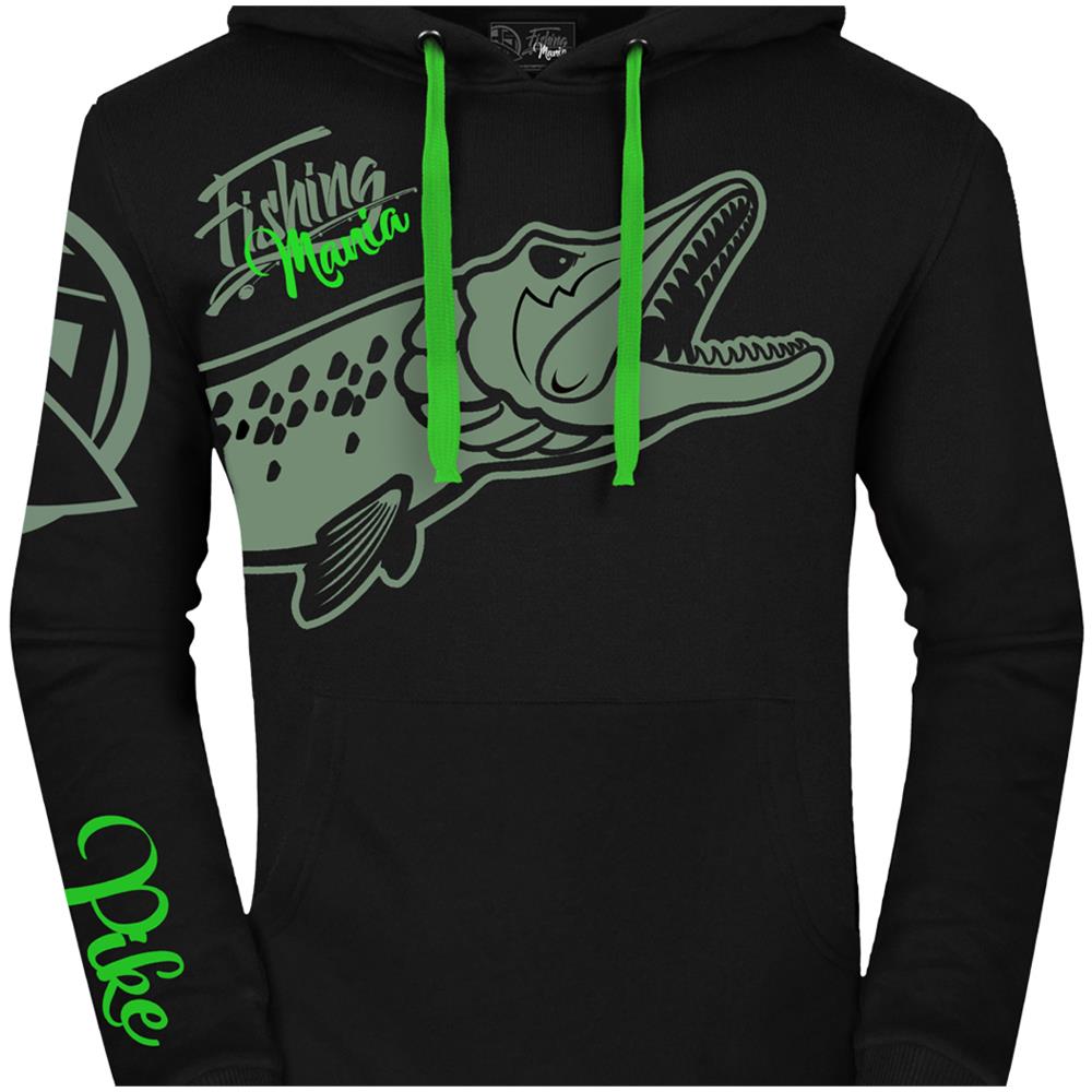 Hoodie Fishing Mania Zander Nero L - Foto 2
