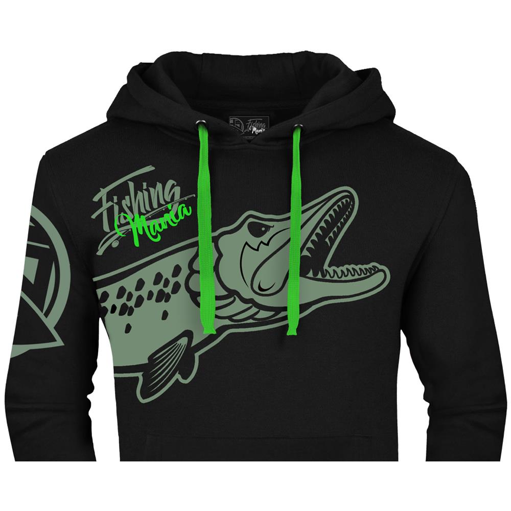 Hoodie Fishing Mania Zander Nero L - Foto 3