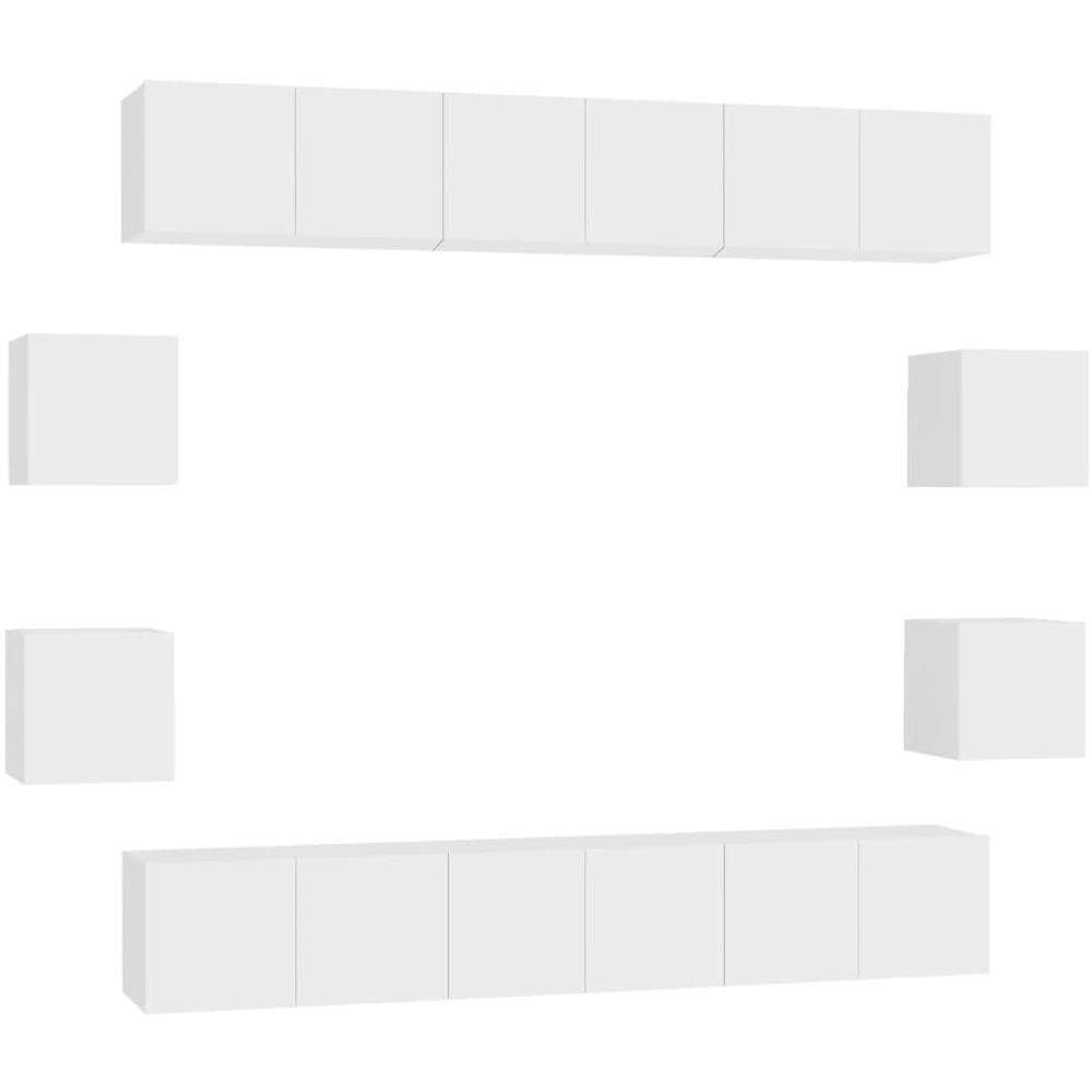 Set Mobile Tv 10 Pz Bianco In Truciolato - Foto 2