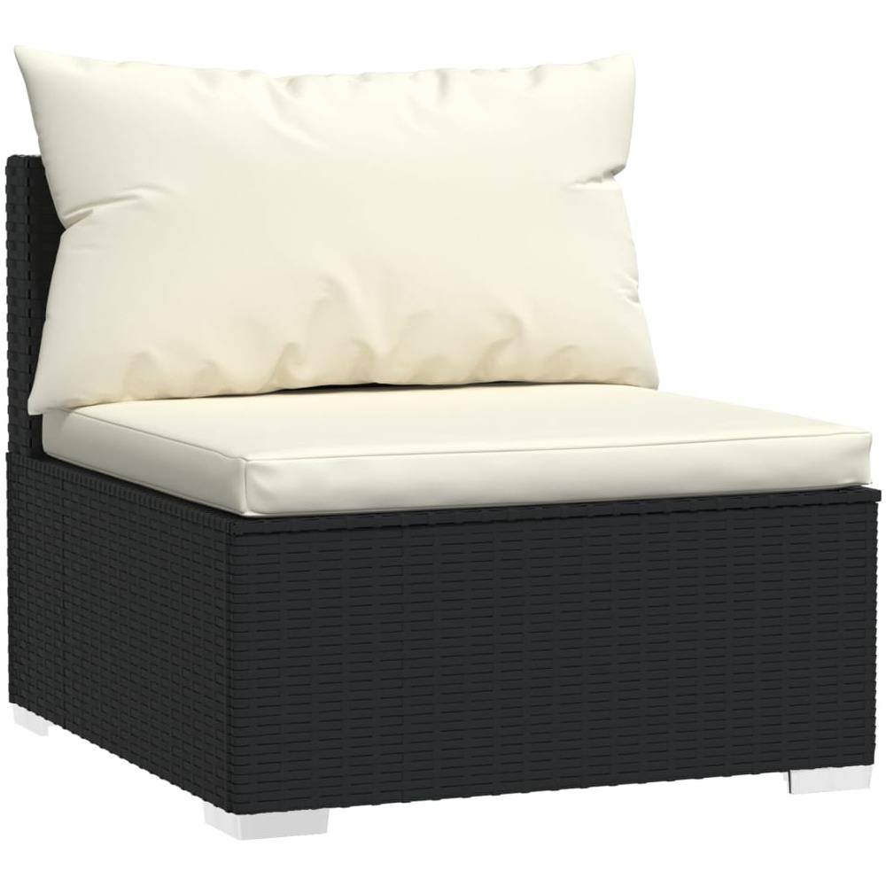 Set Divani Da Giardino 7 Pz Con Cuscini In Polyrattan Nero - Foto 2