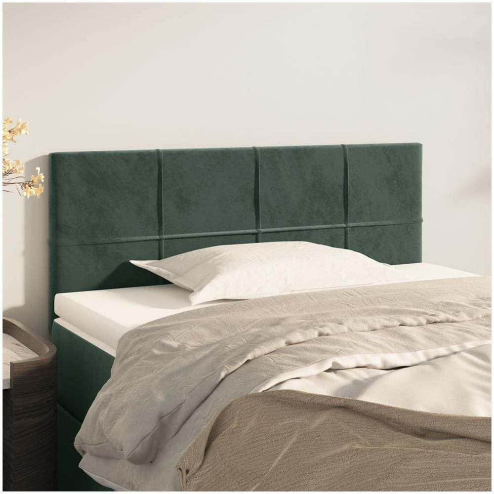 Testiera Verde Scuro 100x5x78/88 Cm In Velluto - Foto 1