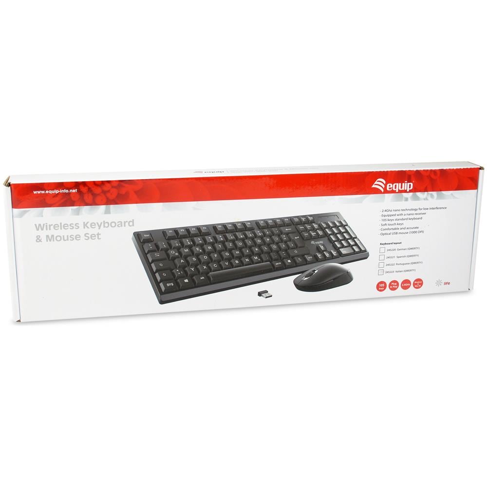 Tastiera e Mouse Con Cavo 245223  per PC/server (Layout Italiano) Colore Nero - Foto 6