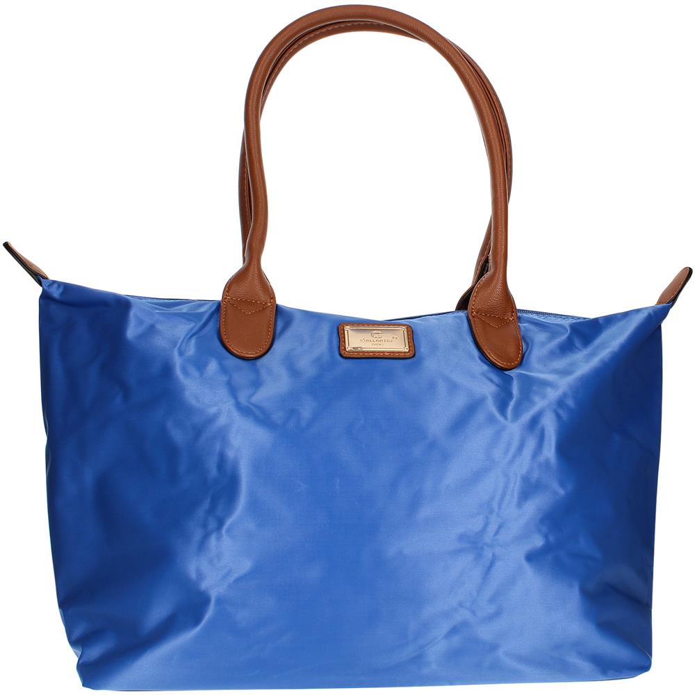 Borsa Shopper Grande In Poliestere - Paris - Blu - Foto 1