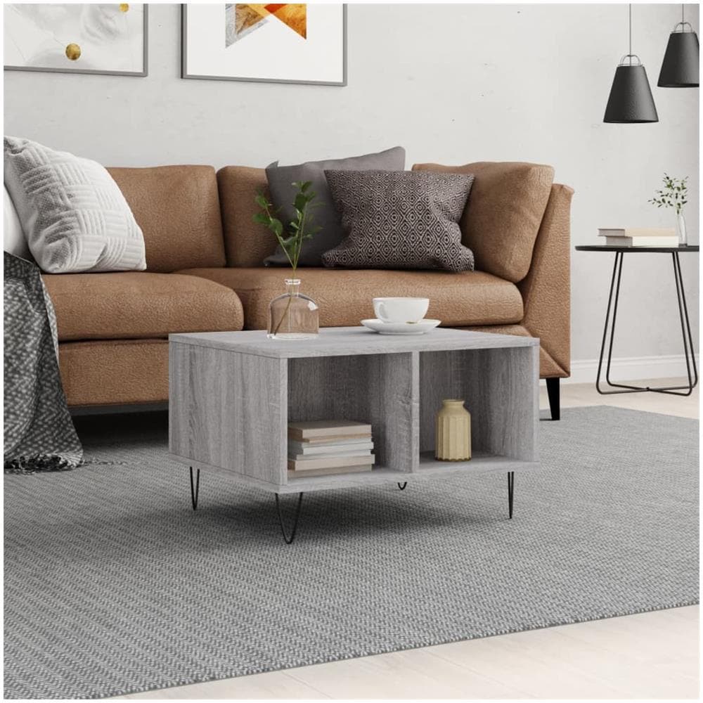 Tavolino Da Salotto Grigio Sonoma 60x50x36,5 Cm In Multistrato - Foto 1