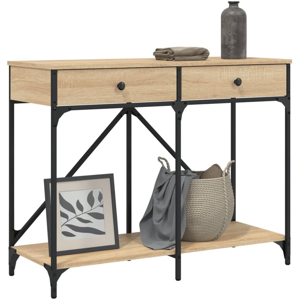 Tavolo Consolle Rovere Sonoma 100x39x78,5 Cm Legno Multistrato - Foto 3