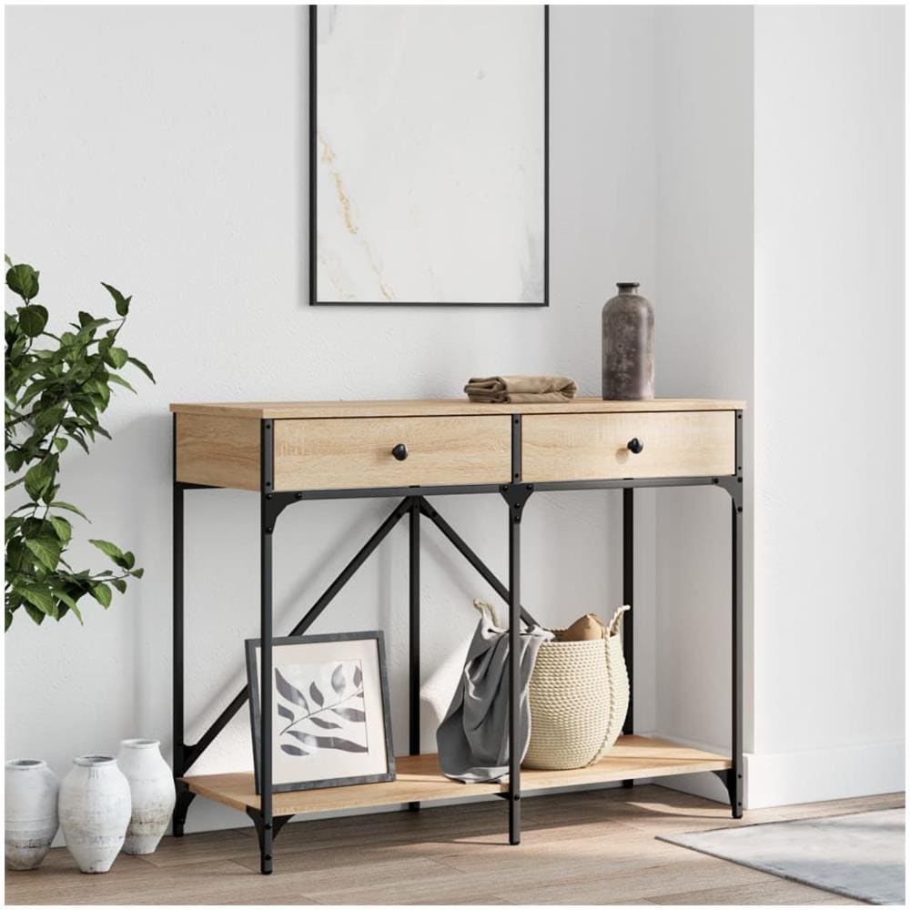 Tavolo Consolle Rovere Sonoma 100x39x78,5 Cm Legno Multistrato - Foto 1