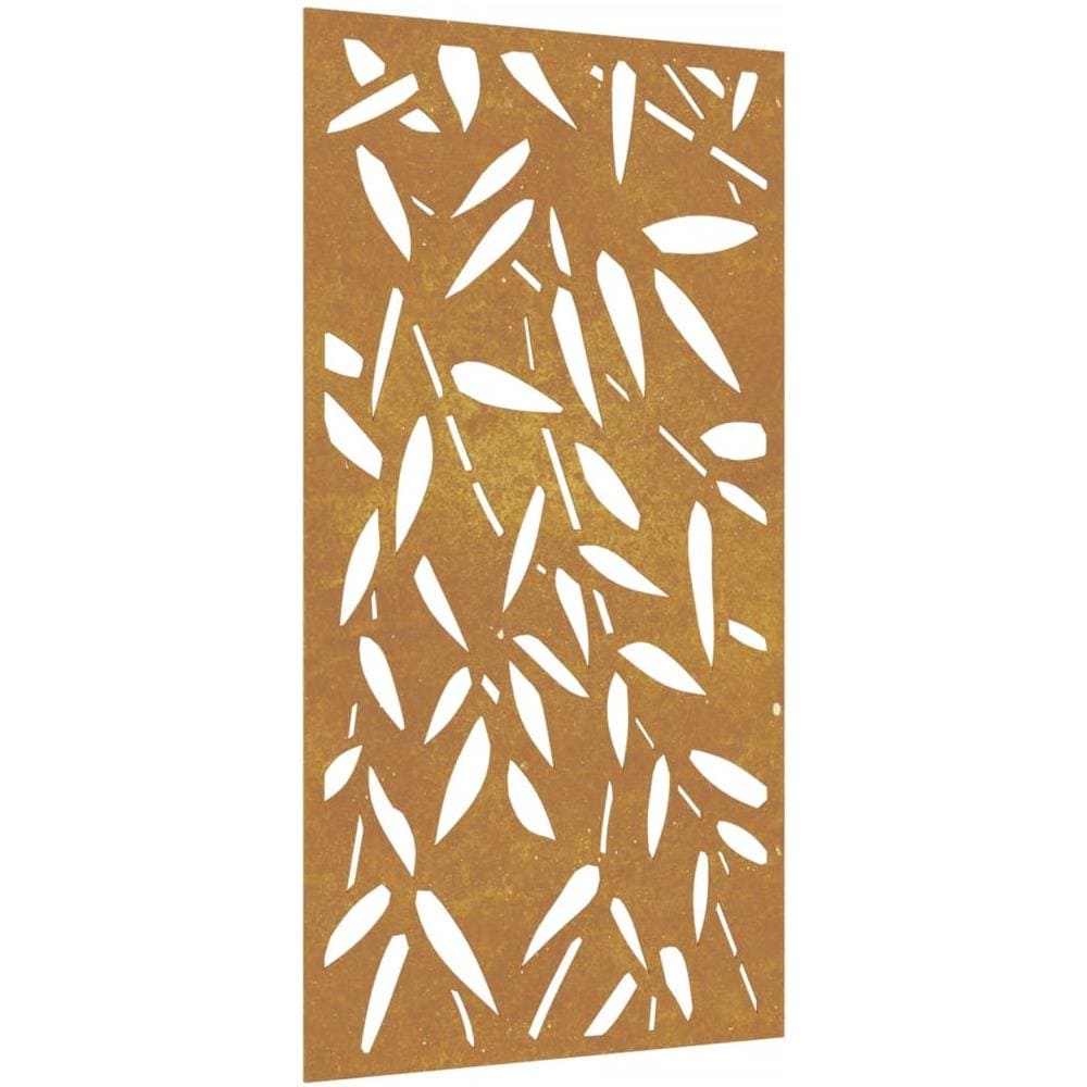 Decorazione Muro Giardino 105x55 Cm Foglie Bambù Acciaio Corten - Foto 2