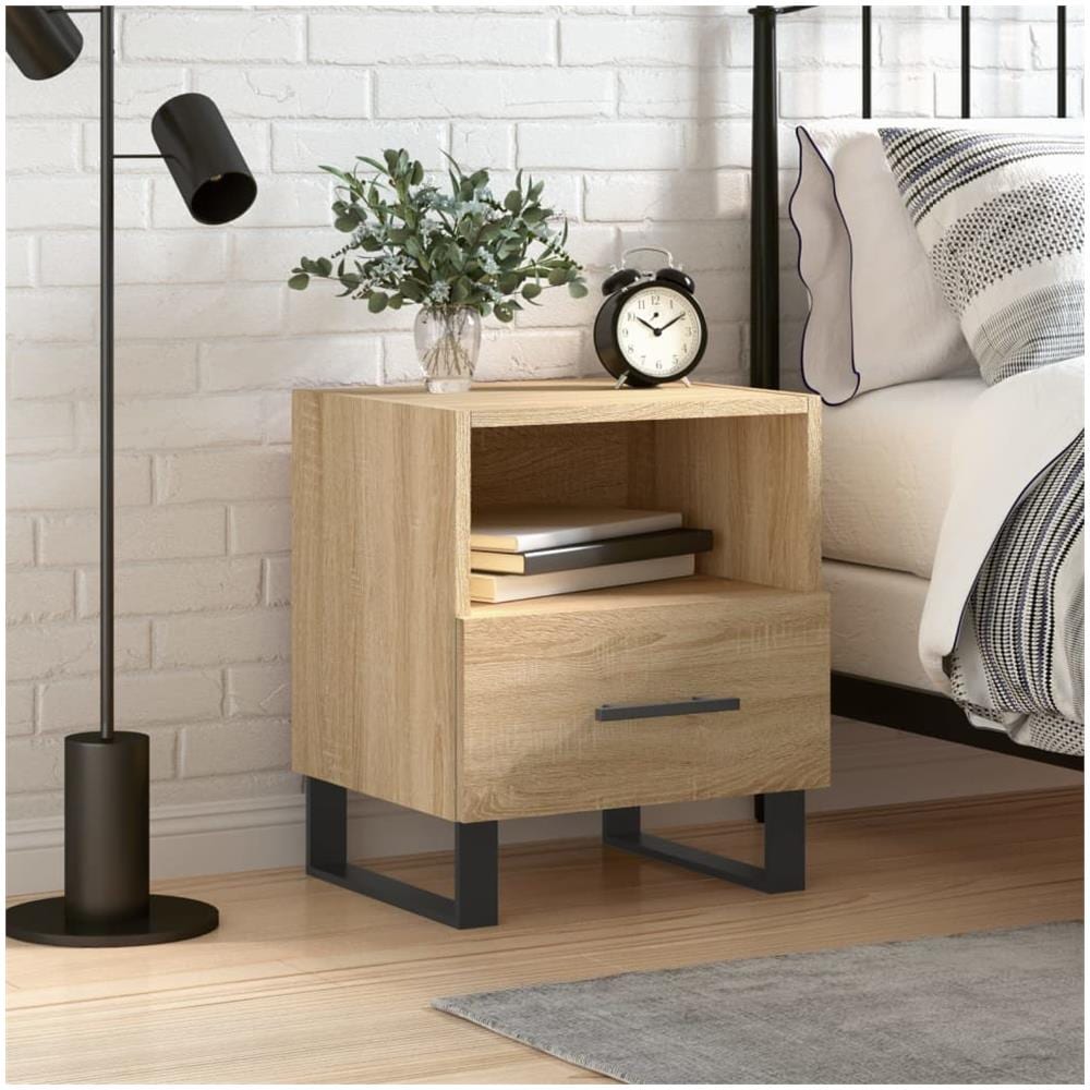 Comodino Rovere Sonoma 40x35x47,5 Cm In Legno Multistrato - Foto 1