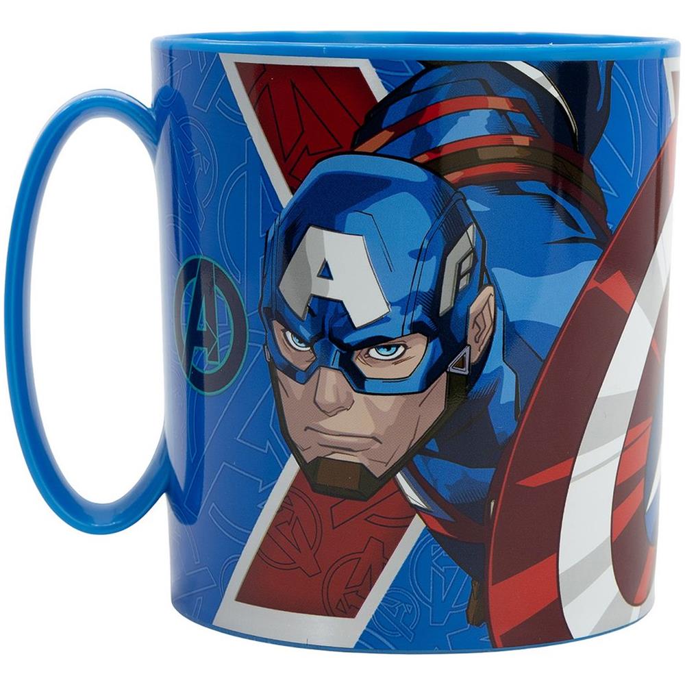 Tazza Blu Per Bambini In Plastica Avengers Iron Man Captain America Da 350 Ml Adatta Al Microonde - Foto 3