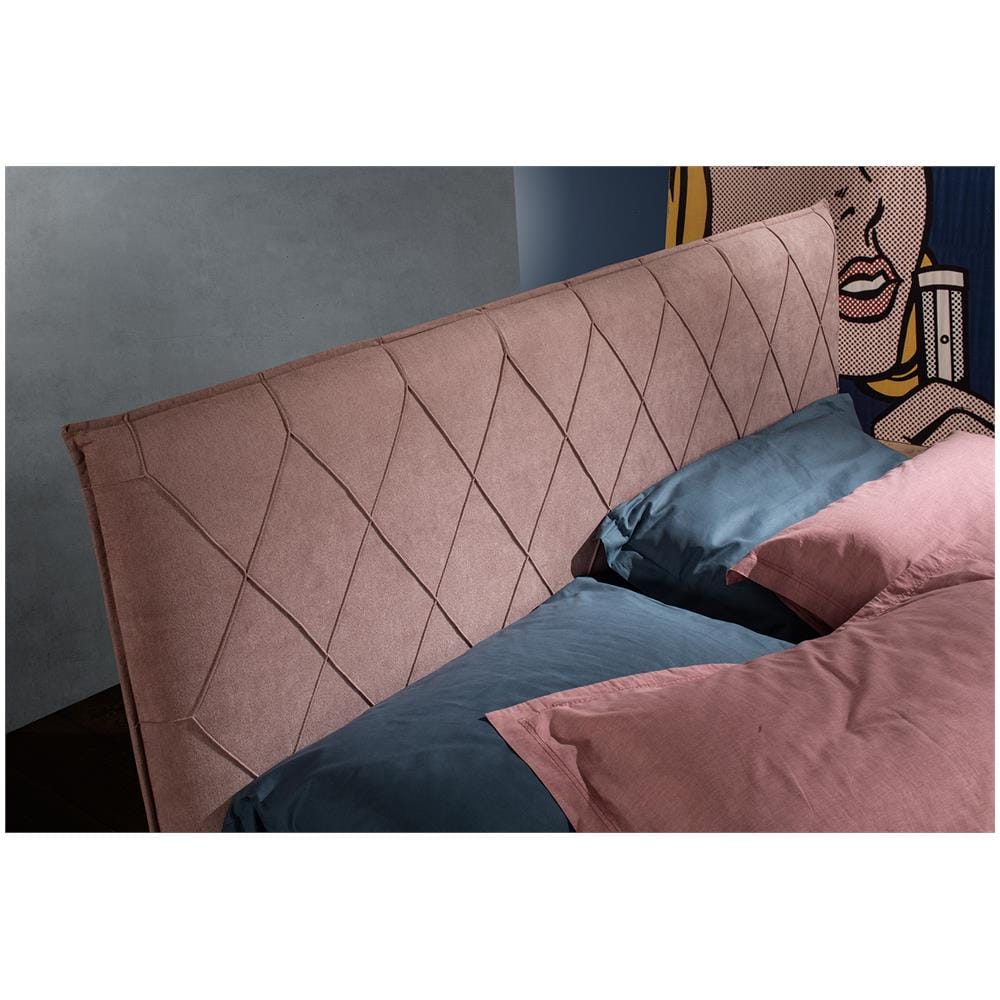 Letto Matrimoniale, Modello Paris Decorativo E Teatrale, Rete Da 180x190 Cm Con Doghe In Legno, Box Contenitore, Tessuto Giroletto Sfoderabile, Made In Italy - Foto 2