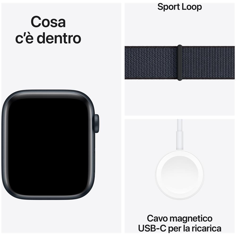 Watch SE GPS 44mm Cassa Alluminio Mezzanotte con Inchiostro Sport Loop - Foto 3