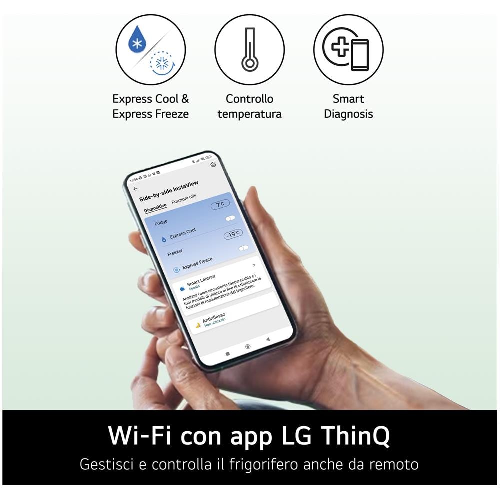 Frigorifero Americano Side by Side Capacità 628 Litri Classe energetica C Raffreddamento No Frost colore Argento - GSLE81PYBC.APYQEUR - Foto 12