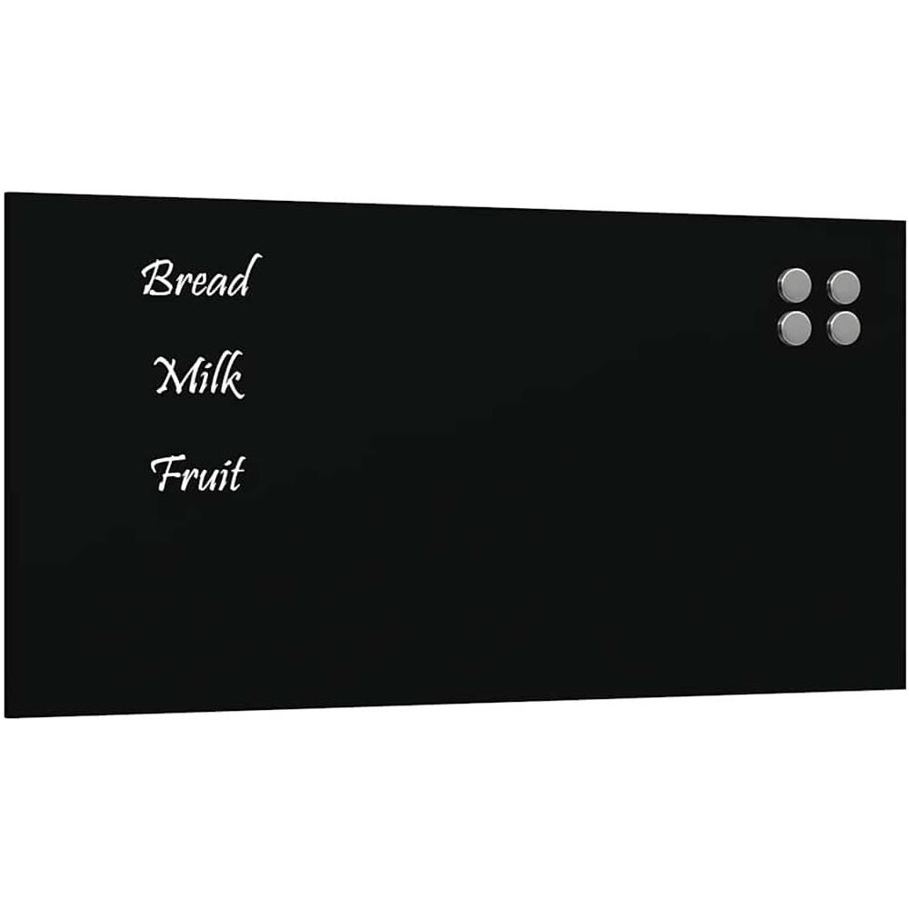 Lavagna Magnetica a Parete Nera 80x40 cm Vetro Temperato - Foto 1