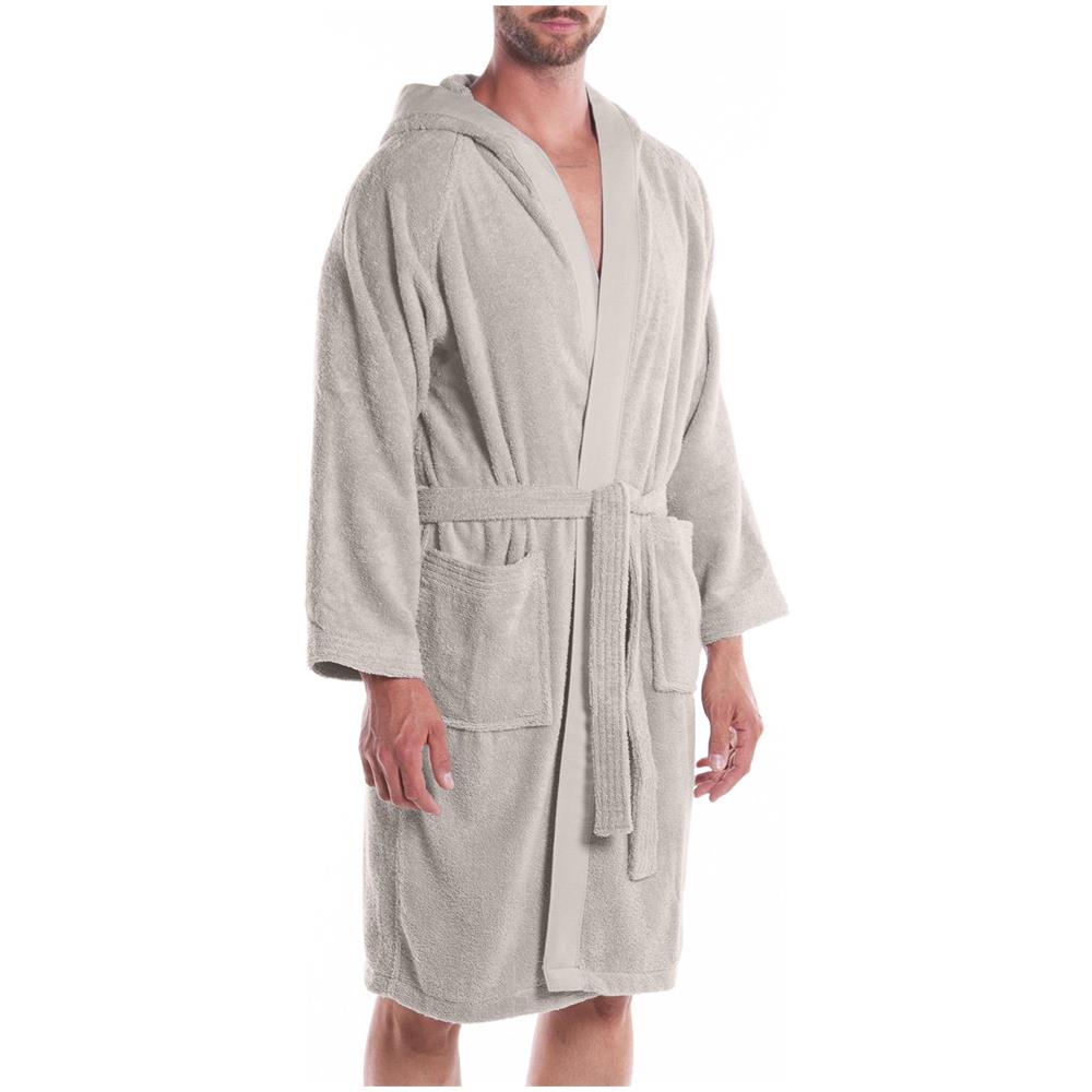 Accappatoio Con Cappuccio Spugnissima Soft In Cotone Colore Grigio Misura M - Foto 3
