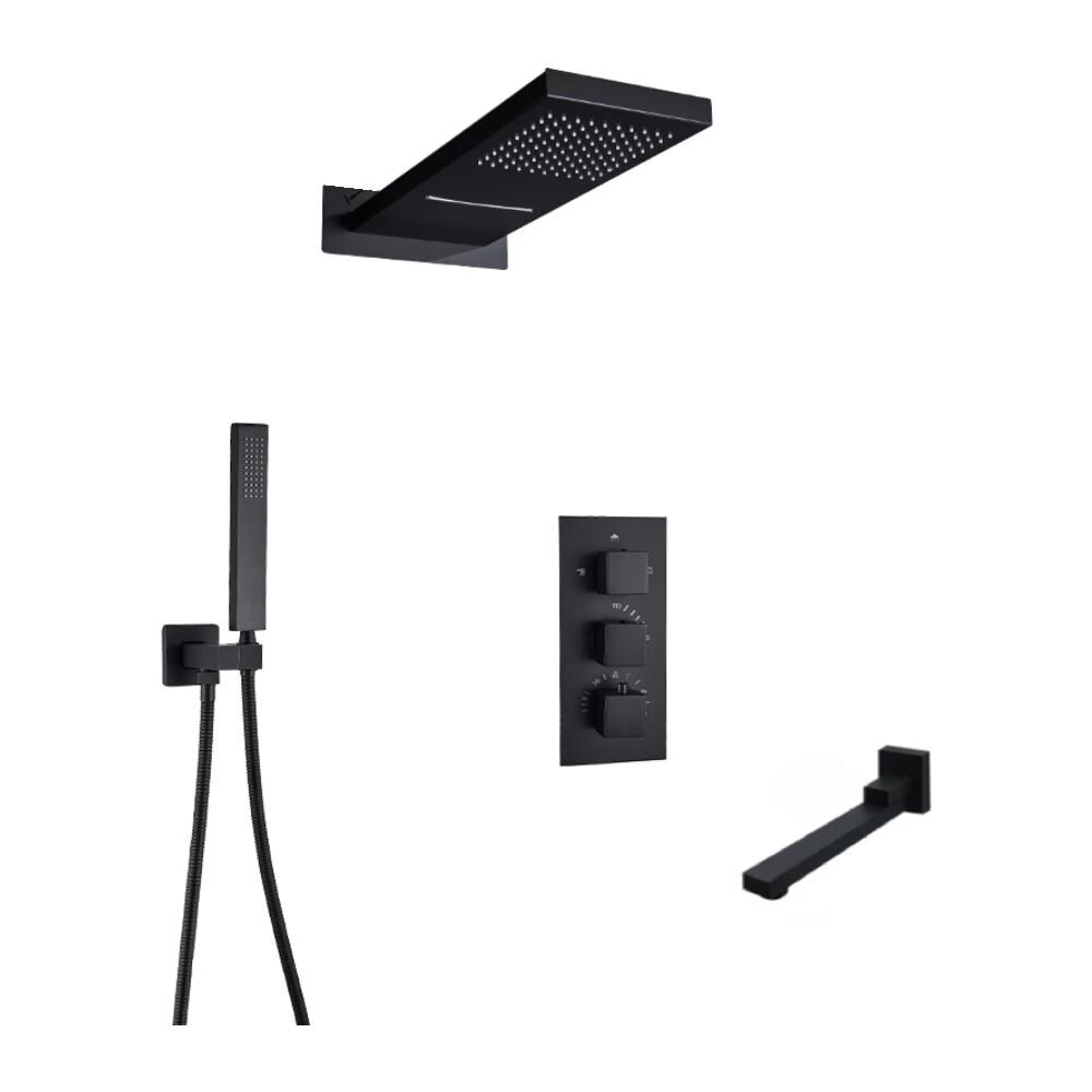 Set miscelatore doccia, Blackswan, tipo M73.10, modello nero opaco, misura 55 cm - Foto 1