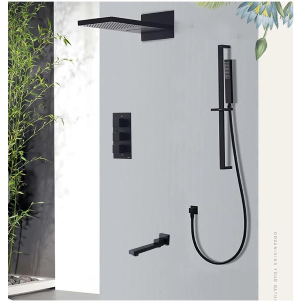 Set miscelatore doccia, Blackswan, tipo M73.10, modello nero opaco, misura 55 cm - Foto 4