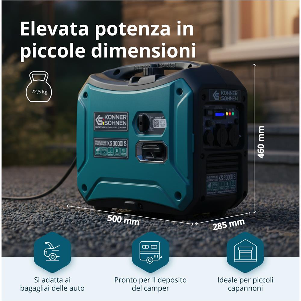 Generatore inverter KS 3000i S Tensione, V 230 Potenza massima, kW 3.3 - Foto 2