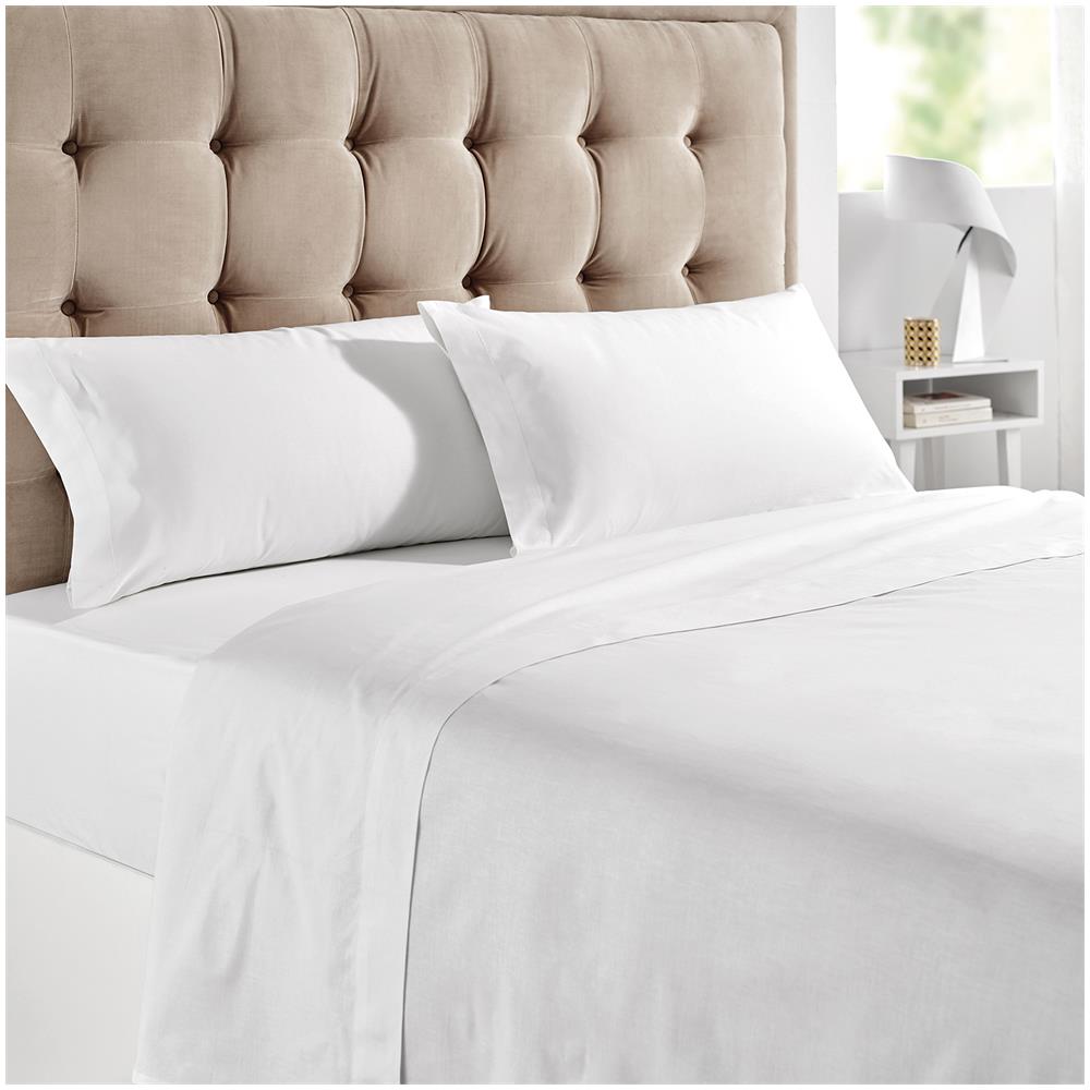 Completo Letto 4 Pezzi Bianco 90x190 cm 100% Cotone 150 Fili - Foto 1