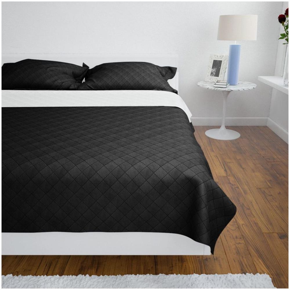 Copriletto Reversibile Nero / bianco 230 X 260 Cm - Foto 2