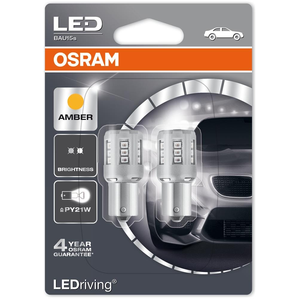 Lampa 12v Ledriving Retrofit Led Standard Py21w Bau15s 2 Pz Blister Arancio - Foto 3