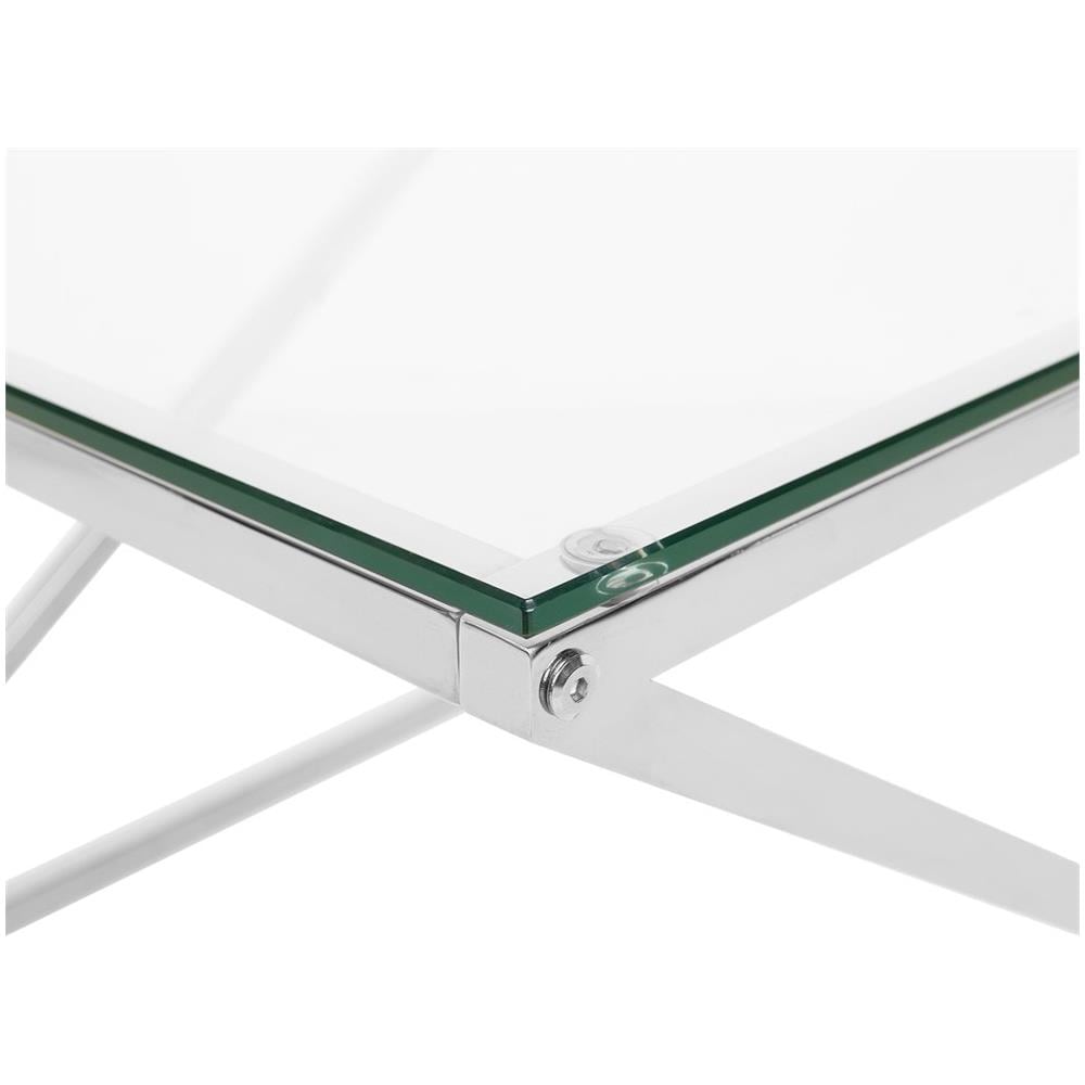 Tavolino In Vetro Color Argento Beverly - Foto 2