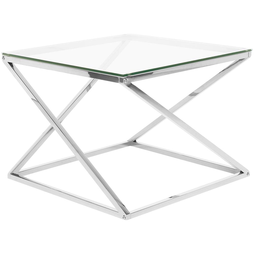 Tavolino In Vetro Color Argento Beverly - Foto 1