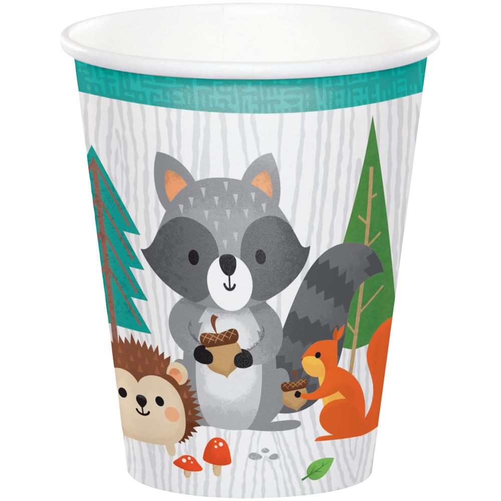 Creative Party - 8 Bicchieri In Cartone Animali Della Foresta 256 Ml - Foto 1