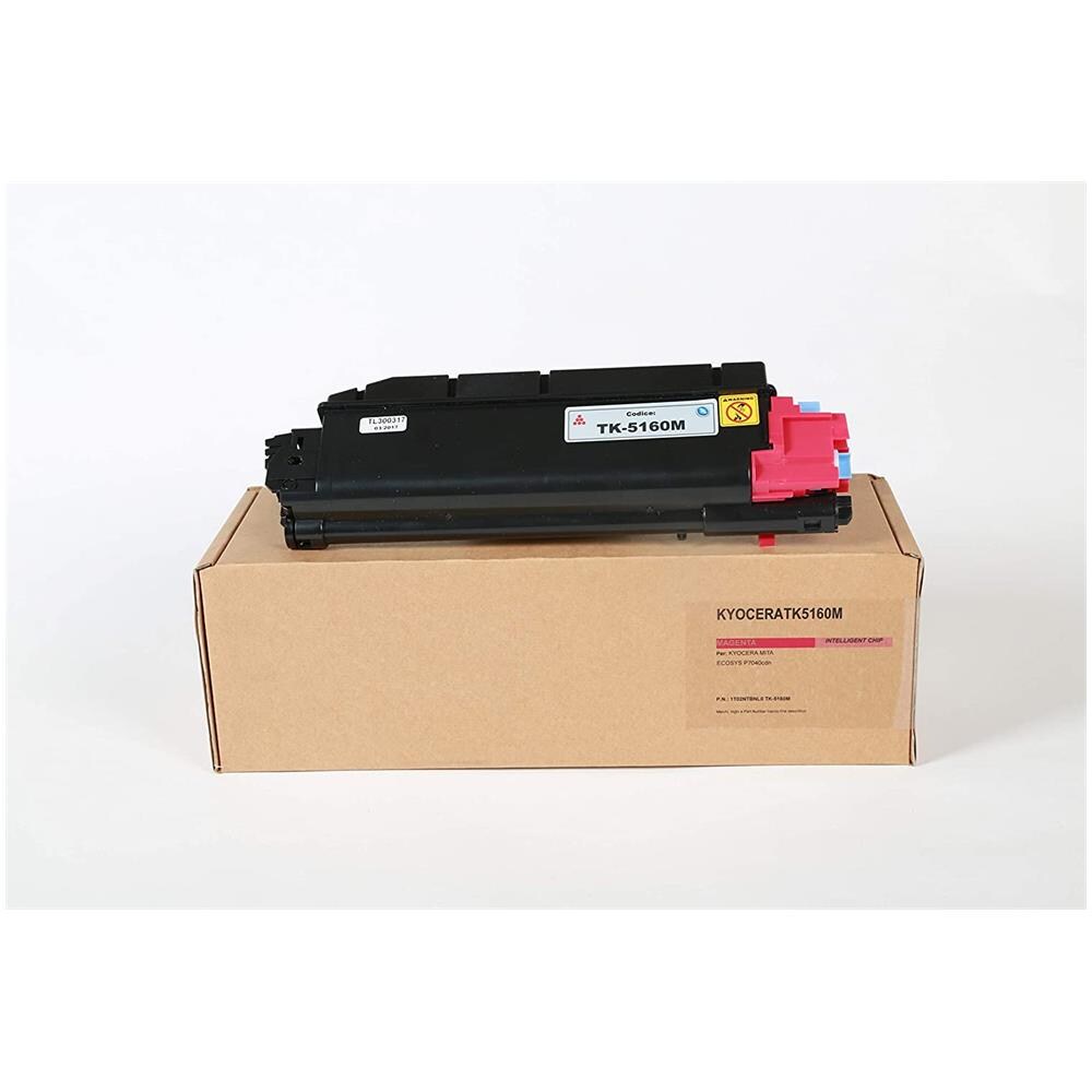 TONER COMPATIBILE - Kyocera Tk-5160m Magenta 1t02ntbnl0 Per Ecosys P7040cdn Fornito Di Intelligent Chip Capacità 12000 Copie Made In Italy - Foto 1