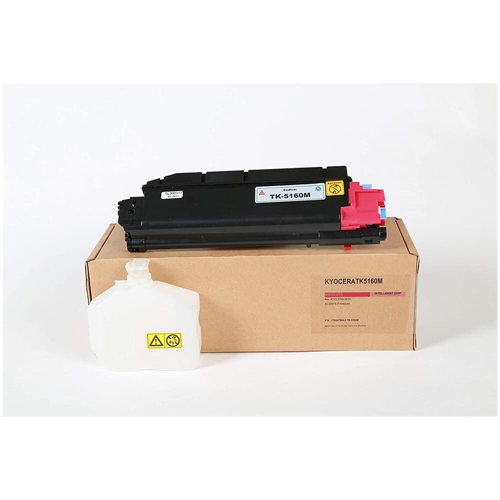 TONER COMPATIBILE - Kyocera Tk-5160m Magenta 1t02ntbnl0 Per Ecosys P7040cdn Fornito Di Intelligent Chip Capacità 12000 Copie Made In Italy - Foto 5
