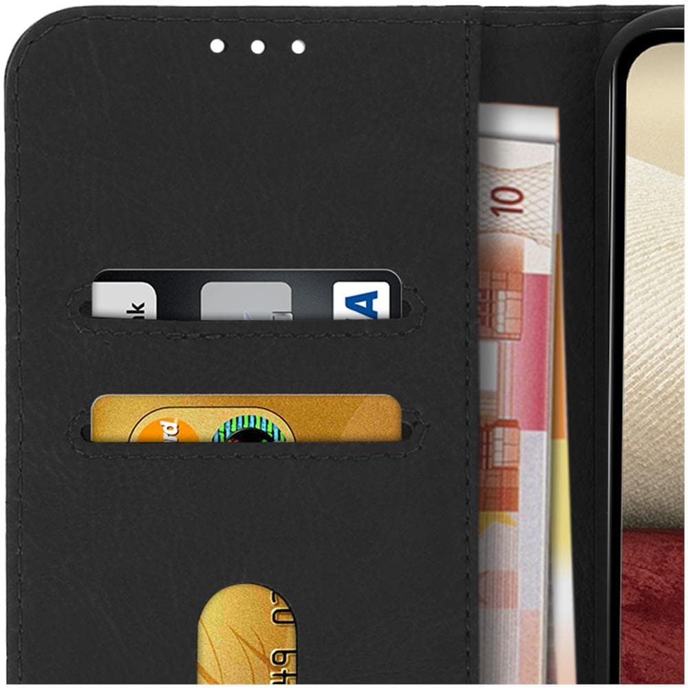 Custodia Samsung Galaxy A12 Portadocumenti Funzione Supporto Nero - Foto 5