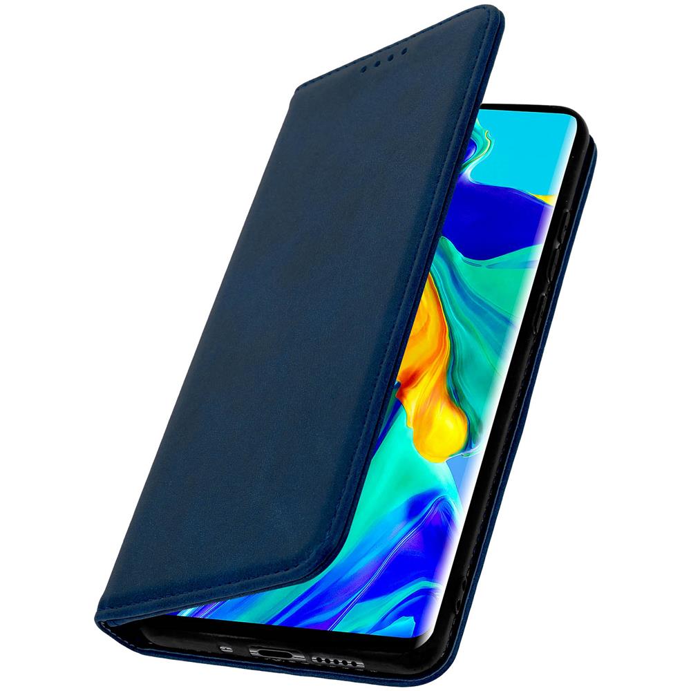 Custodia Huawei P30 Pro Portacarte Funzione Supporto Cover Silicone Blu - Foto 2