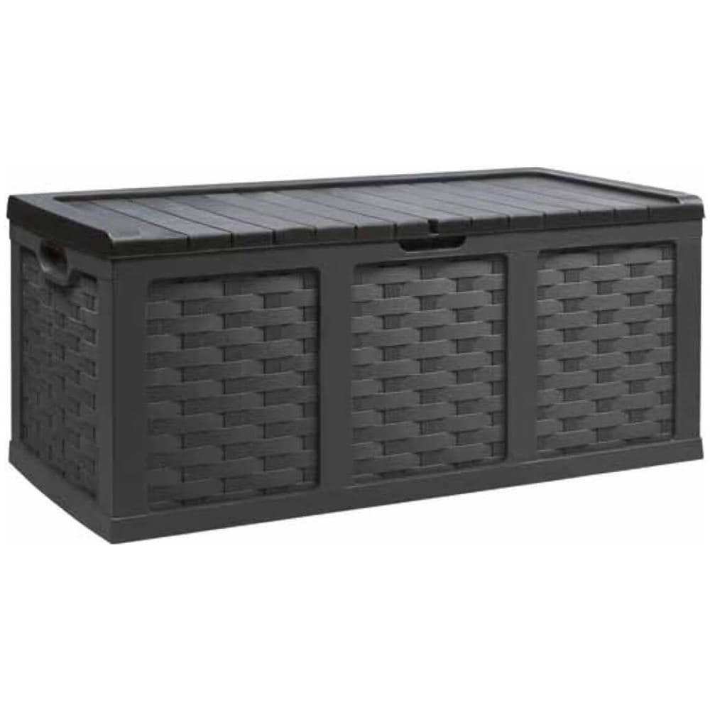 Cassapanca Rattan 157x75x63 Cm Rattan Style Xl, Antracite Nero - Foto 2