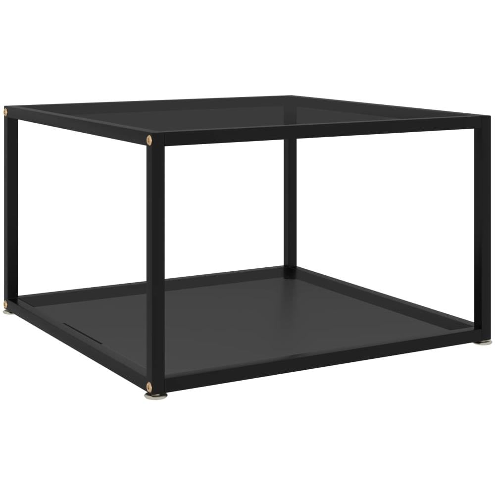 Tavolino Da T Nero 60x60x35 Cm In Vetro Temperato - Foto 1