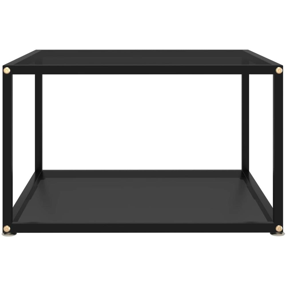 Tavolino Da T Nero 60x60x35 Cm In Vetro Temperato - Foto 2