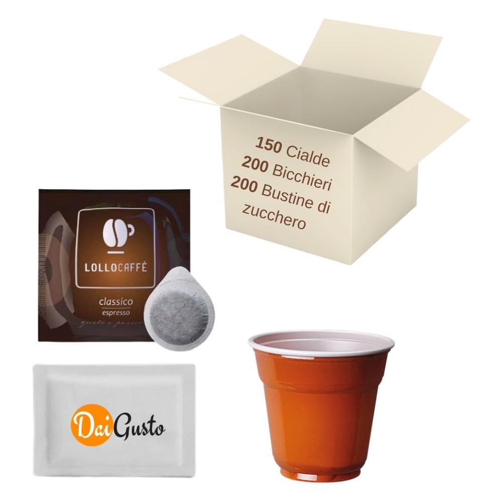 150 Cialde Lollo Caffe' Con 200 Bicchierini E 200 Bustine Di Zucchero - Foto 1