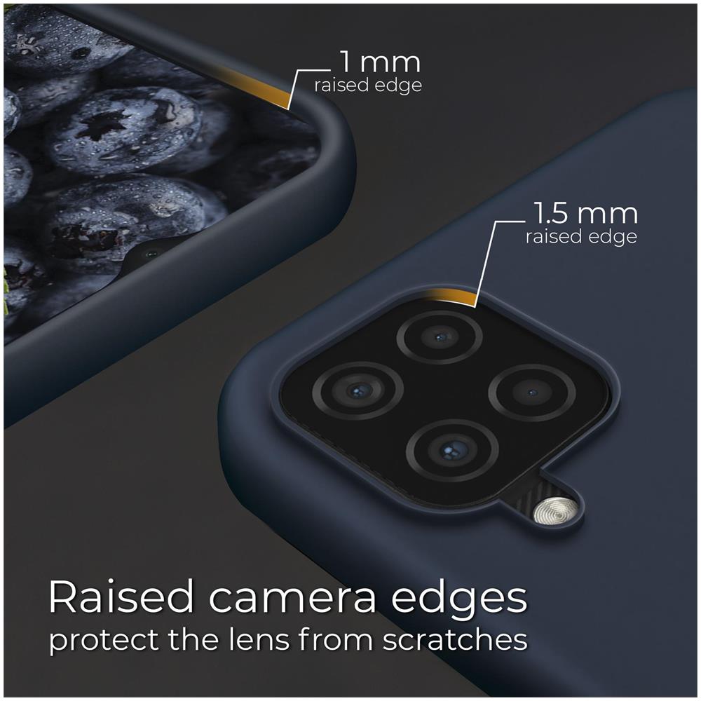 Lifestyle. Cover Per Samsung A12, Blu Notte - Custodia In Silicone Premium Con Finitura Opaca E Fodera Morbida In Microfibra, Phone Case Cover Leggero - Foto 2