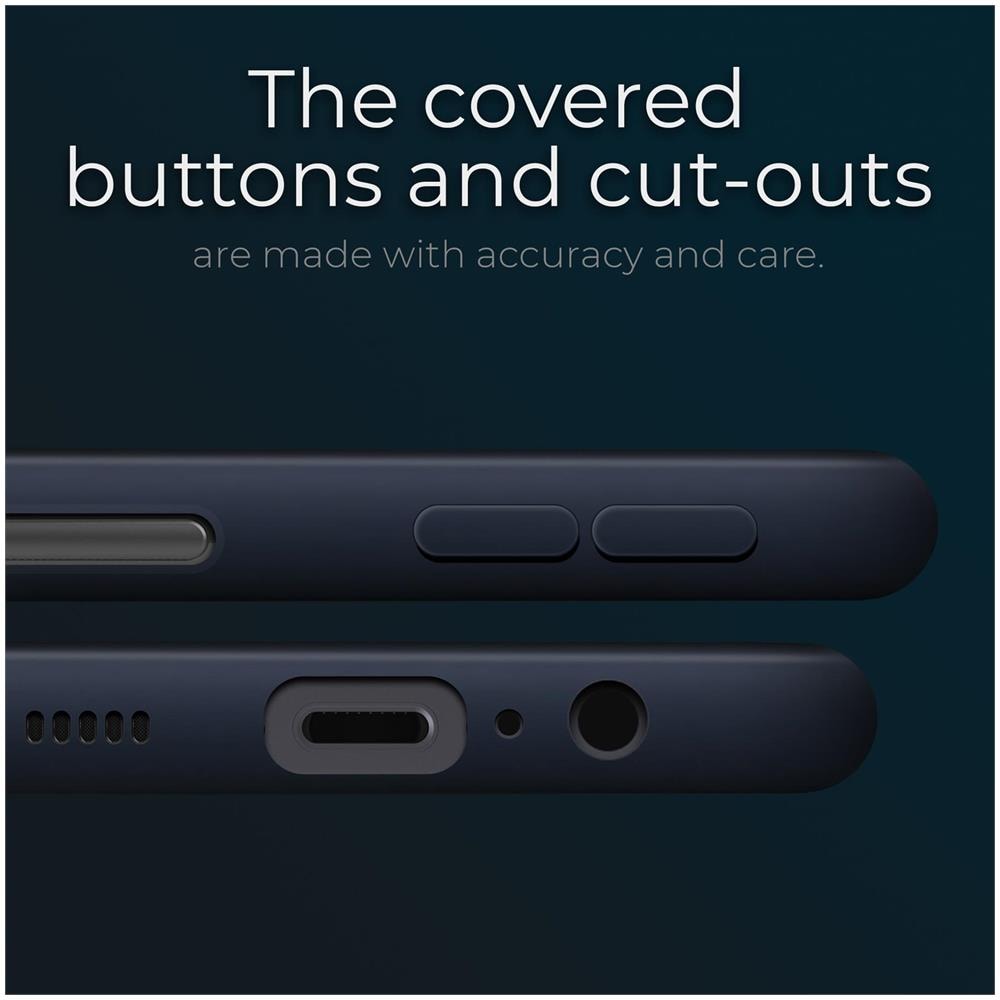 Lifestyle. Cover Per Samsung A12, Blu Notte - Custodia In Silicone Premium Con Finitura Opaca E Fodera Morbida In Microfibra, Phone Case Cover Leggero - Foto 5