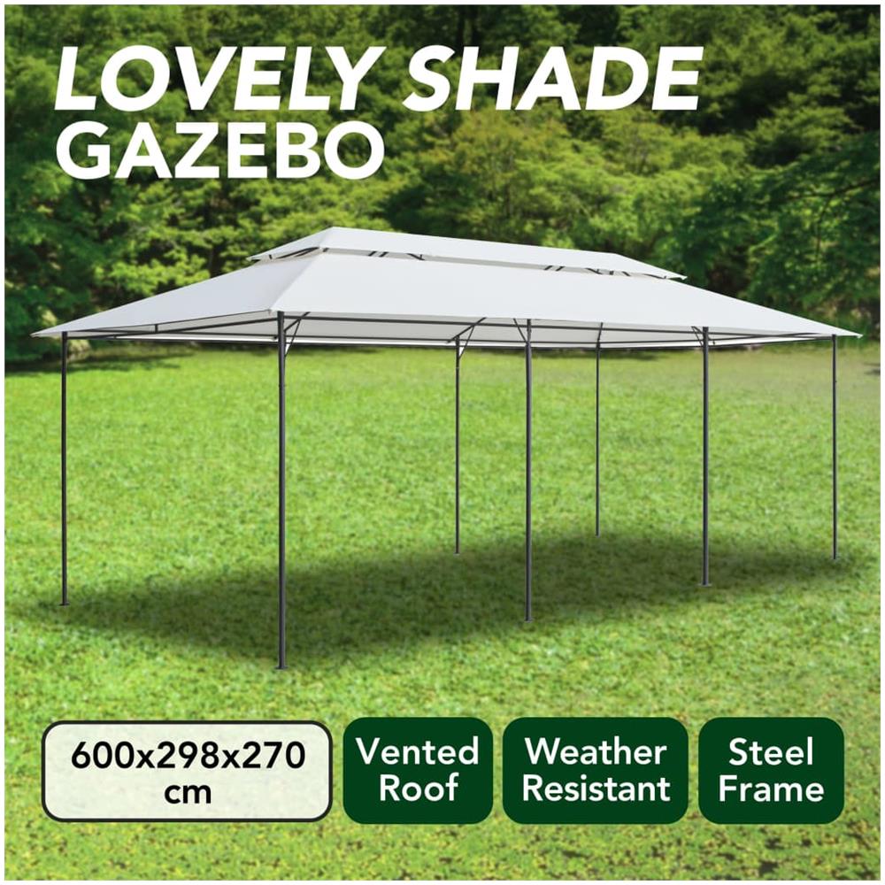 Gazebo 600x298x270 cm Bianco 180g / m² - Foto 3