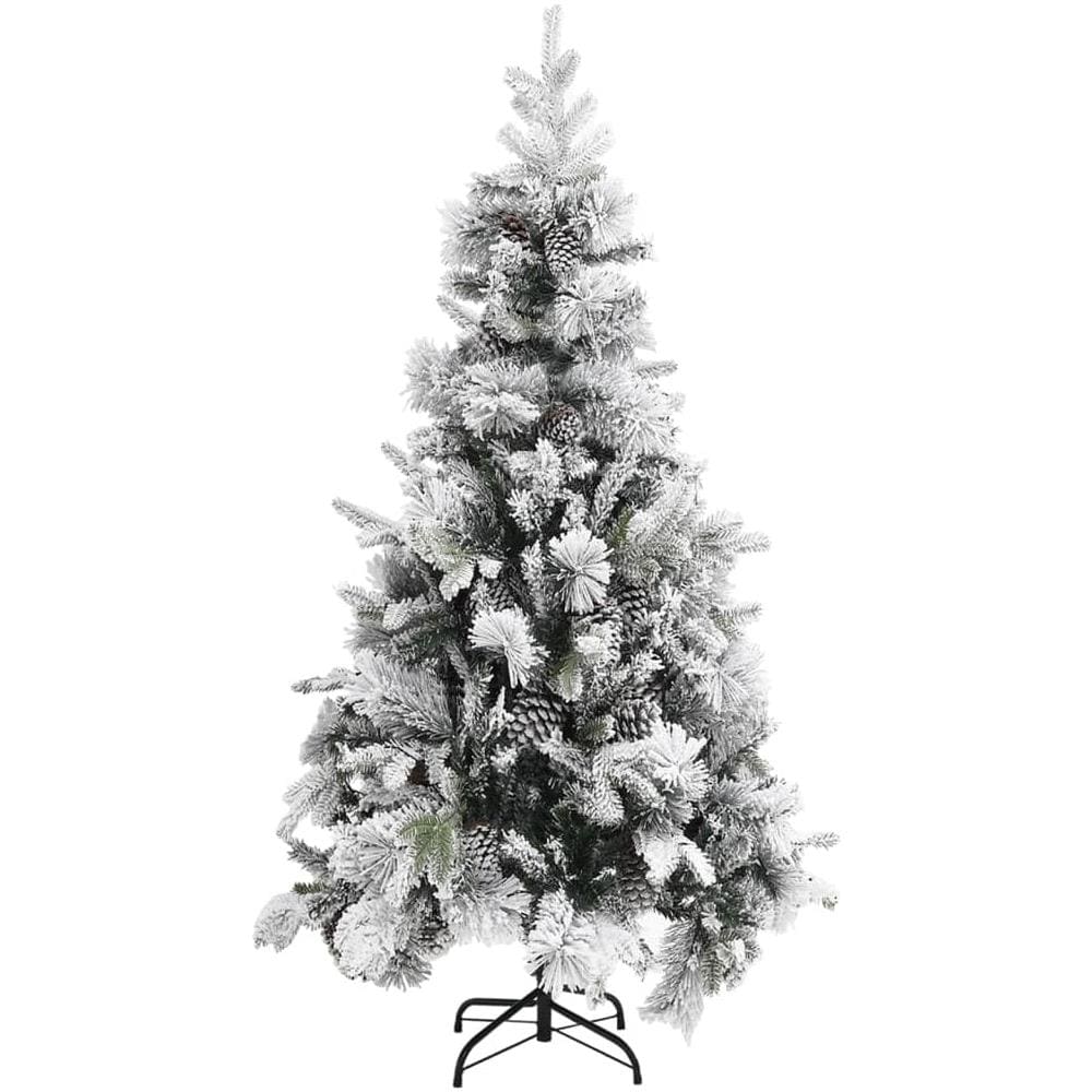 Albero Di Natale Con Neve Floccata E Pigne 225 Cm Pvc E Pe - Foto 2