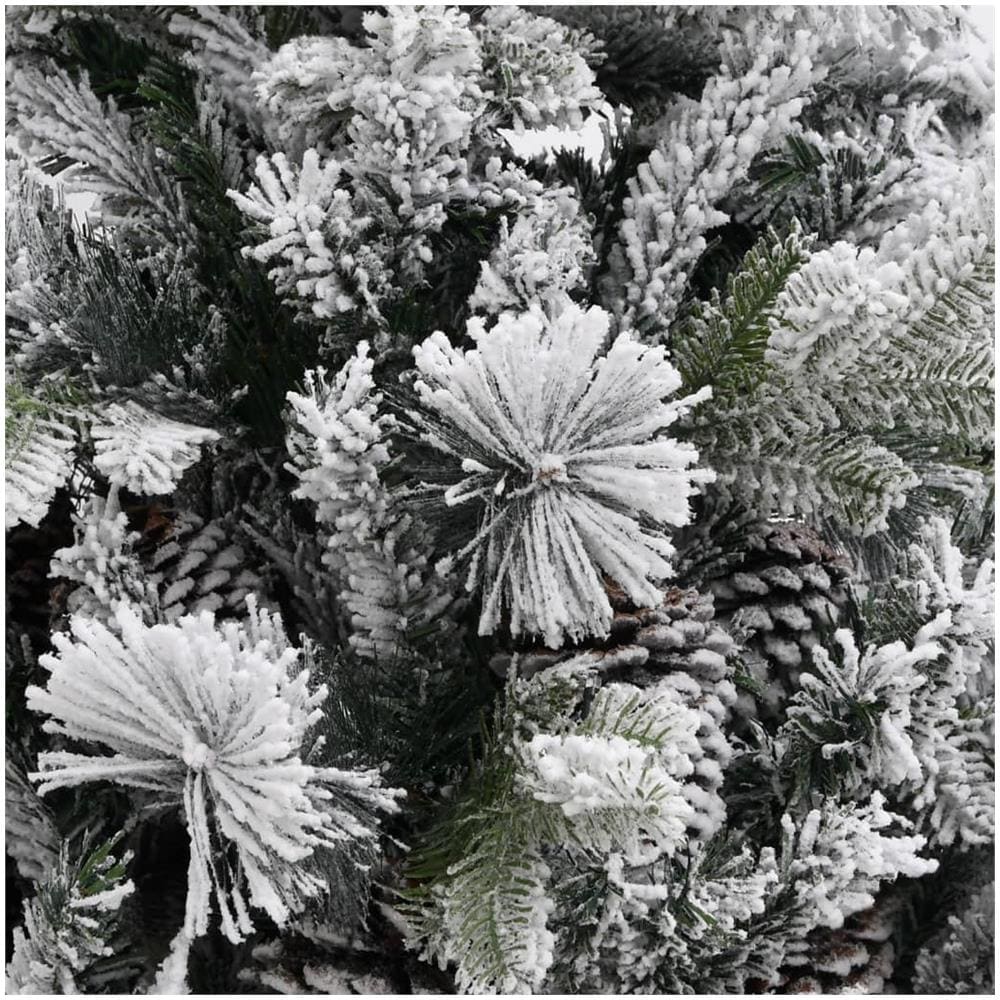 Albero Di Natale Con Neve Floccata E Pigne 225 Cm Pvc E Pe - Foto 3