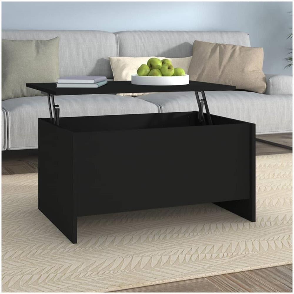 Tavolino Da Salotto Nero 80x55,5x41,5 Cm In Legno Multistrato - Foto 1