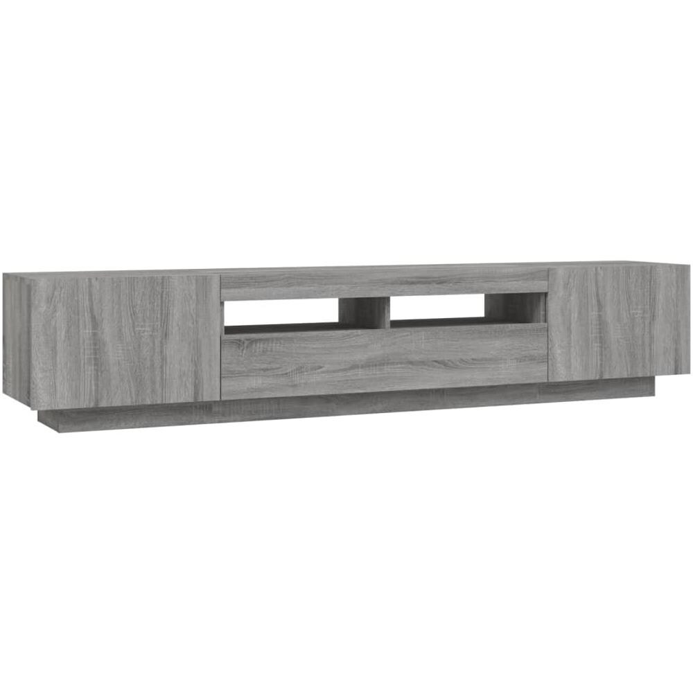 Set Mobili Tv 2 Pz Con Luci Led Grigio Sonoma Legno Multistrato - Foto 8