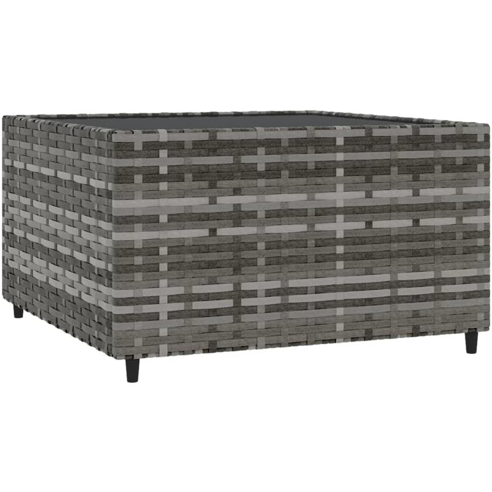 Tavolino Quadrato Da Giardino Grigio 50x50x30cm In Polyrattan - Foto 2