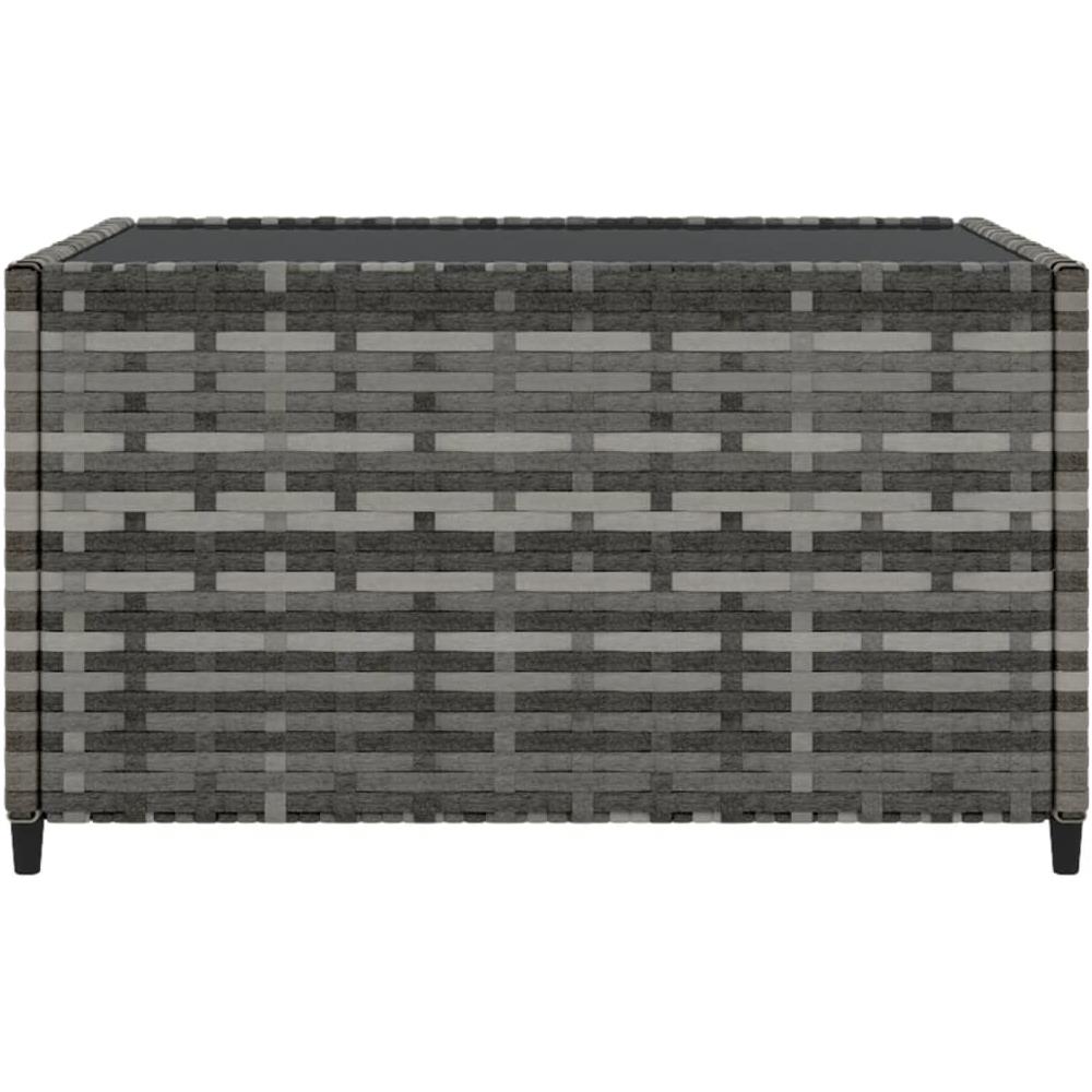 Tavolino Quadrato Da Giardino Grigio 50x50x30cm In Polyrattan - Foto 3