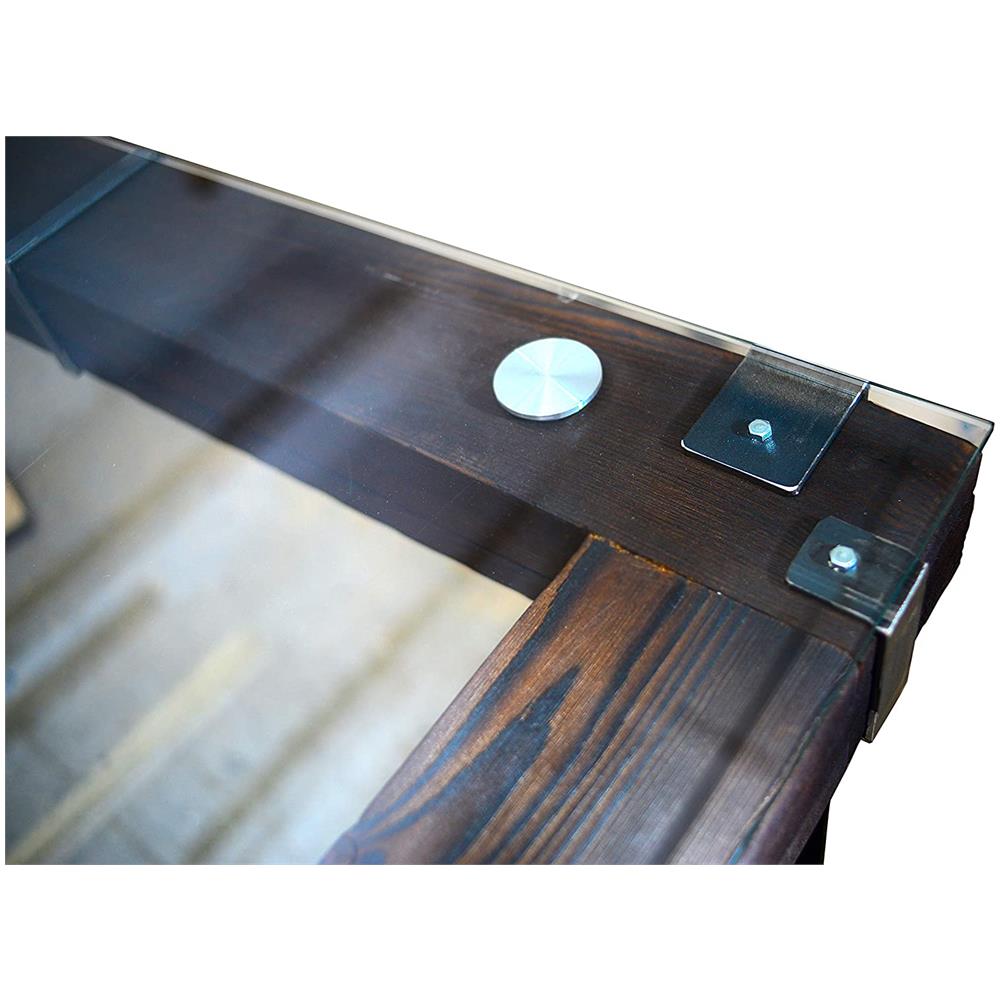 Tavolo Da Pranzo Ll (140 X 80 Cm) Lemberg Loft Vintage In Legno E Vetro E Metallo - Foto 3