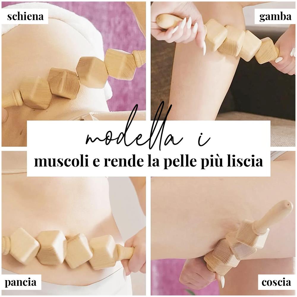 Rullo Massaggio Anticellulite In Legno, Massaggiatore Linfodrenante In Maderoterapia. - Foto 3