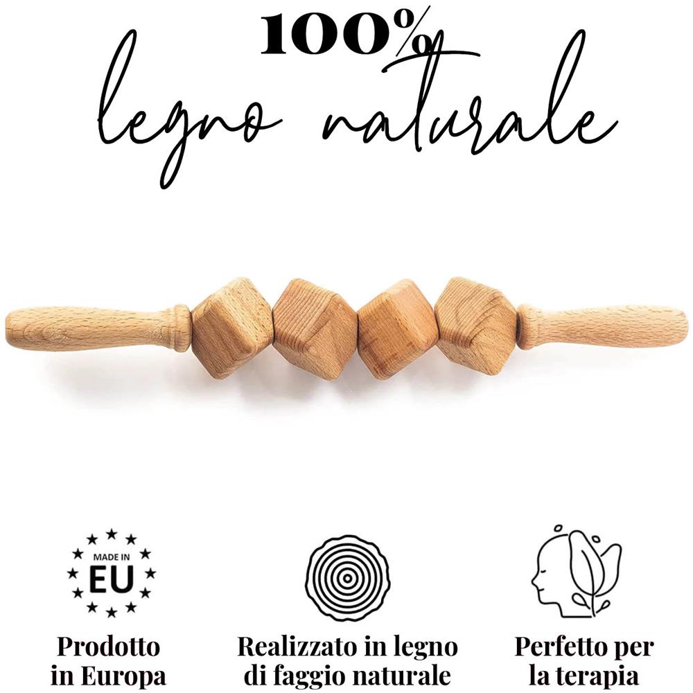 Rullo Massaggio Anticellulite In Legno, Massaggiatore Linfodrenante In Maderoterapia. - Foto 1