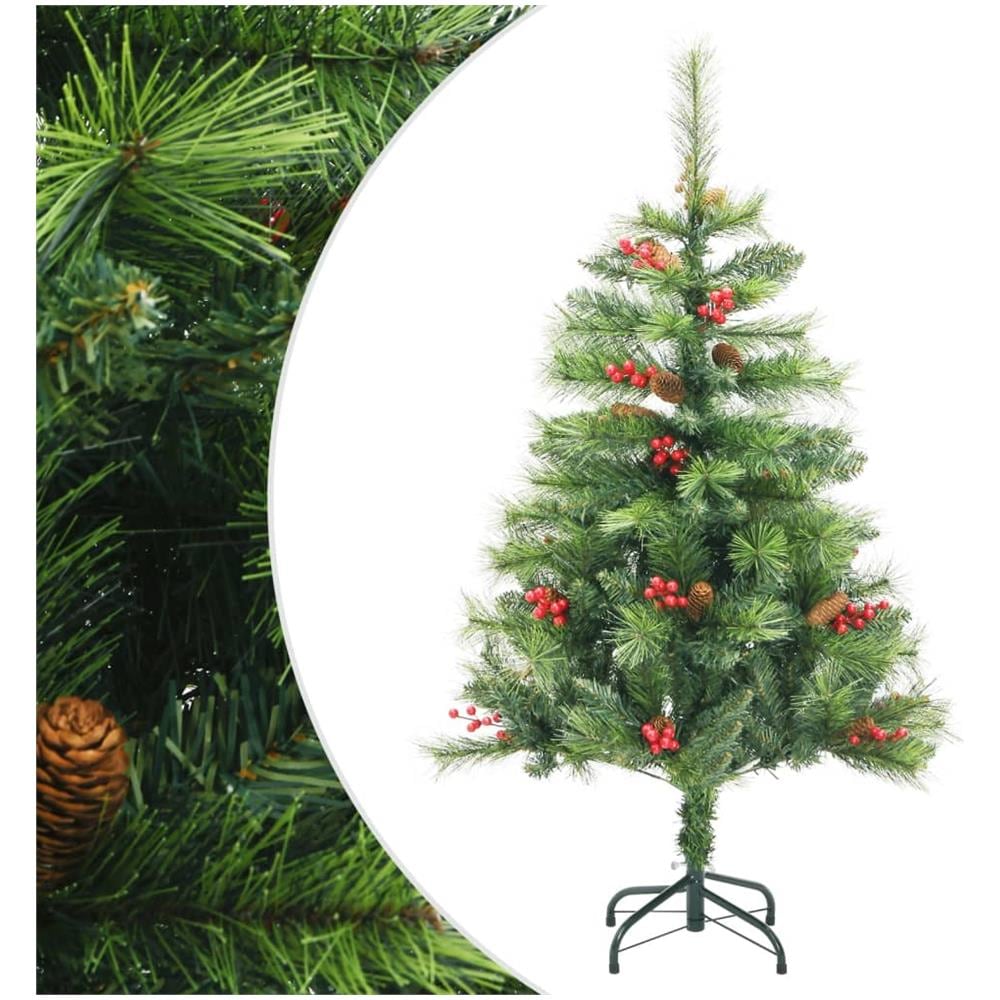 Albero Natale Artificiale Incernierato Con Pigne E Bacche 150cm - Foto 1