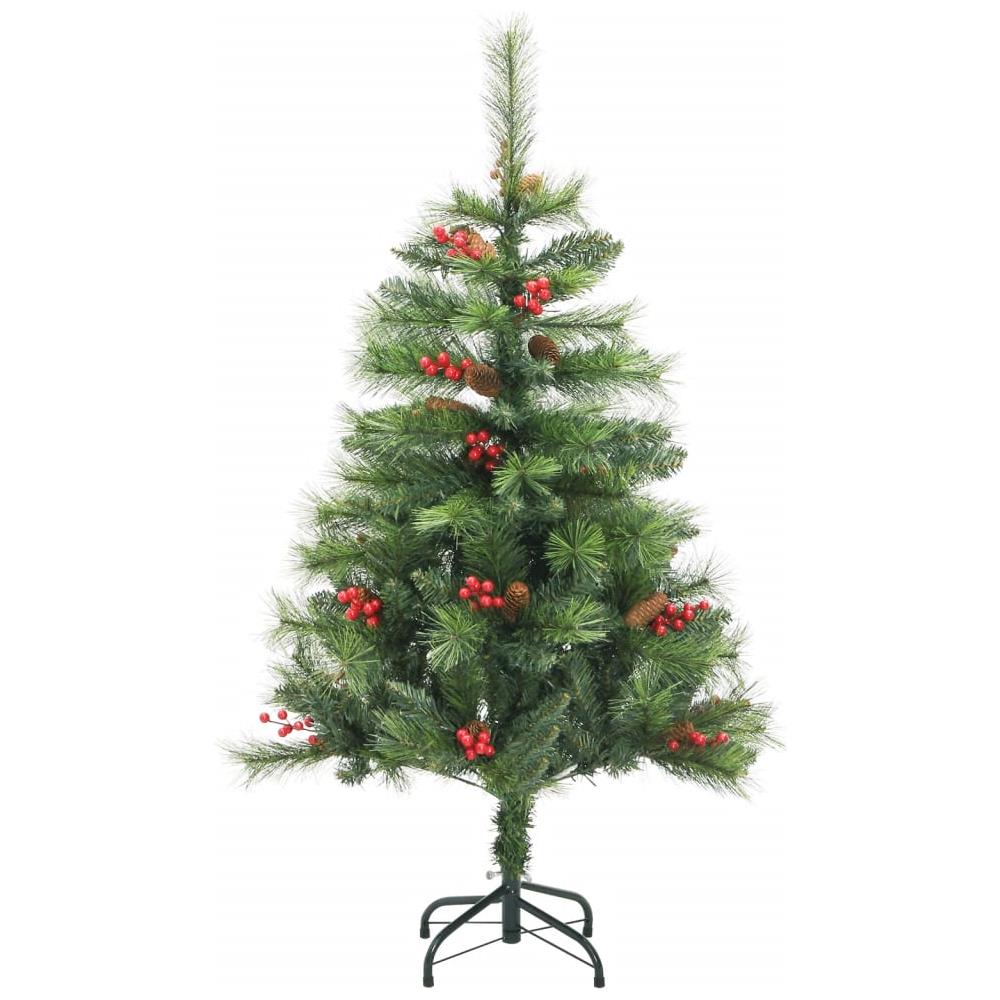 Albero Natale Artificiale Incernierato Con Pigne E Bacche 150cm - Foto 2